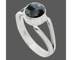 Snow Flake Obsidian Ring size-8 SDR242062 R-1505, 7x7 mm