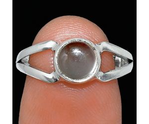 Gray Moonstone Ring size-8 SDR242107 R-1505, 7x7 mm