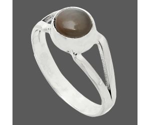 Gray Moonstone Ring size-8 SDR242107 R-1505, 7x7 mm