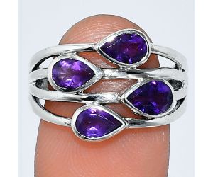 African Amethyst Ring size-7.5 SDR242134 R-1030, 4x6 mm