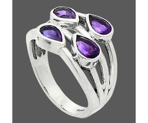 African Amethyst Ring size-7.5 SDR242134 R-1030, 4x6 mm