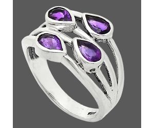 African Amethyst Ring size-8.5 SDR242135 R-1030, 4x6 mm