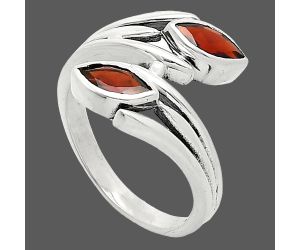 Hessonite Garnet Ring size-8 SDR242140 R-1023, 4x8 mm