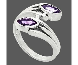 Amethyst Ring size-7.5 SDR242142 R-1023, 4x8 mm