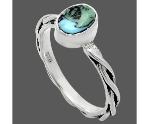 Lucky Charm Tibetan Turquoise Ring size-6 SDR242153 R-1213, 5x7 mm