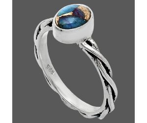 Kingman Copper Teal Turquoise Ring size-6 SDR242167 R-1213, 5x7 mm