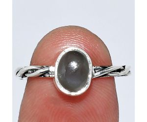 Gray Moonstone Ring size-6 SDR242177 R-1213, 5x7 mm