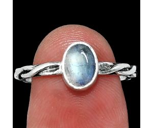 Rainbow Moonstone Ring size-7 SDR242182 R-1213, 5x7 mm