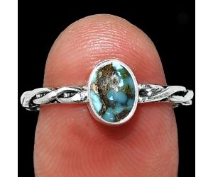 Kingman Copper Teal Turquoise Ring size-7 SDR242200 R-1213, 5x7 mm