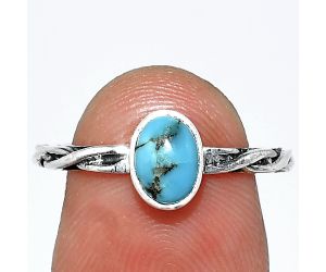 Natural Turquoise Morenci Mine Ring size-7 SDR242202 R-1213, 5x7 mm