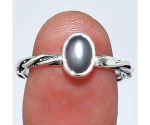Gray Moonstone Ring size-8 SDR242206 R-1213, 5x7 mm
