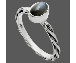 Gray Moonstone Ring size-8 SDR242206 R-1213, 5x7 mm