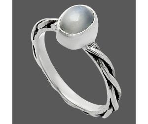 Srilankan Moonstone Ring size-6 SDR242209 R-1213, 5x7 mm