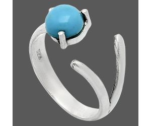 Adjustable - Sleeping Beauty Turquoise Ring size-5 SDR242222 R-1176, 6x6 mm