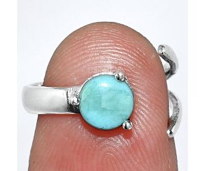 Adjustable - Sleeping Beauty Turquoise Ring size-5 SDR242223 R-1176, 6x6 mm