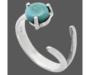 Adjustable - Sleeping Beauty Turquoise Ring size-5 SDR242223 R-1176, 6x6 mm