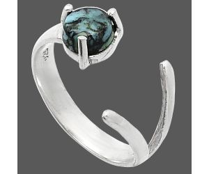 Adjustable - Lucky Charm Tibetan Turquoise Ring size-5 SDR242226 R-1176, 6x6 mm