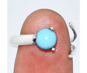 Adjustable - Sleeping Beauty Turquoise Ring size-8 SDR242233 R-1176, 6x6 mm