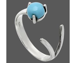 Adjustable - Sleeping Beauty Turquoise Ring size-8 SDR242233 R-1176, 6x6 mm