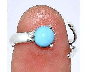 Adjustable - Sleeping Beauty Turquoise Ring size-7 SDR242235 R-1176, 6x6 mm