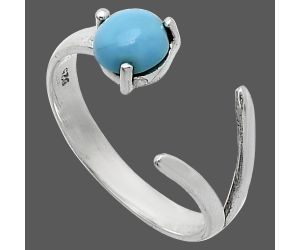 Adjustable - Sleeping Beauty Turquoise Ring size-7 SDR242235 R-1176, 6x6 mm