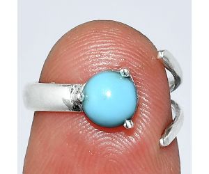 Adjustable - Sleeping Beauty Turquoise Ring size-5 SDR242242 R-1176, 6x6 mm