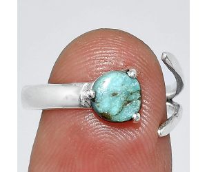 Adjustable - Natural Rare Turquoise Nevada Aztec Mt Ring size-7.5 SDR242246 R-1176, 6x6 mm