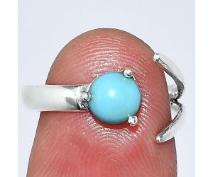 Adjustable - Sleeping Beauty Turquoise Ring size-7 SDR242251 R-1176, 6x6 mm