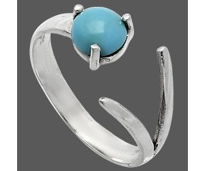 Adjustable - Sleeping Beauty Turquoise Ring size-7 SDR242251 R-1176, 6x6 mm