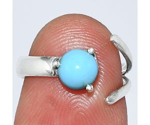 Adjustable - Sleeping Beauty Turquoise Ring size-5 SDR242252 R-1176, 6x6 mm
