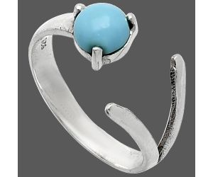 Adjustable - Sleeping Beauty Turquoise Ring size-6.5 SDR242253 R-1176, 6x6 mm