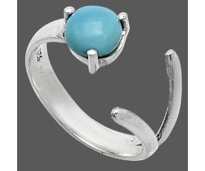 Adjustable - Sleeping Beauty Turquoise Ring size-5 SDR242260 R-1176, 6x6 mm