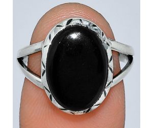 Black Onyx Ring size-7.5 SDR242296 R-1074, 10x14 mm