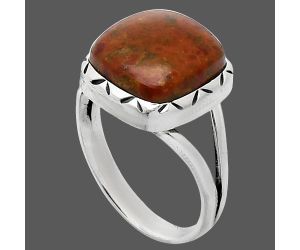 Red Moss Agate Ring size-8.5 SDR242349 R-1074, 12x12 mm