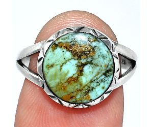 Natural Turquoise Morenci Mine Ring size-7.5 SDR242352 R-1074, 11x11 mm