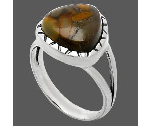 Bamboo Jasper Ring size-7 SDR242361 R-1074, 11x11 mm