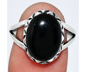 Black Onyx Ring size-8 SDR242369 R-1074, 10x14 mm