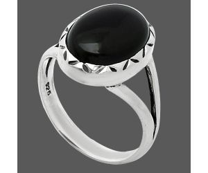 Black Onyx Ring size-8 SDR242369 R-1074, 10x14 mm