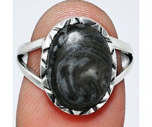 Mexican Cabbing Fossil Ring size-7 SDR242385 R-1074, 10x14 mm