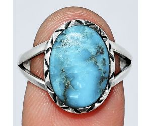 Natural Turquoise Morenci Mine Ring size-8 SDR242393 R-1074, 10x14 mm