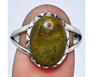 Rhyolite - Rainforest Jasper Ring size-9 SDR242399 R-1074, 10x14 mm