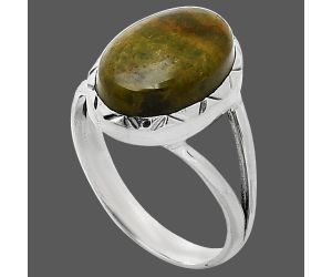 Rhyolite - Rainforest Jasper Ring size-9 SDR242399 R-1074, 10x14 mm
