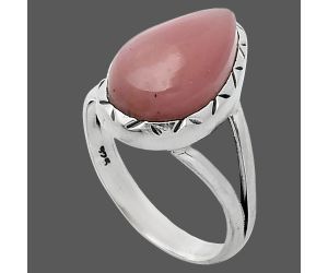 Guava Quartz Ring size-8.5 SDR242404 R-1074, 10x16 mm