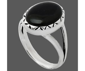 Black Onyx Ring size-8 SDR242412 R-1074, 10x14 mm