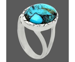 Lucky Charm Tibetan Turquoise Ring size-7 SDR242456 R-1074, 10x14 mm