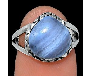Blue Lace Agate Ring size-7 SDR242466 R-1074, 12x12 mm