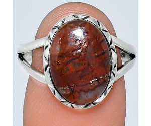 Red Moss Agate Ring size-8.5 SDR242477 R-1074, 10x14 mm