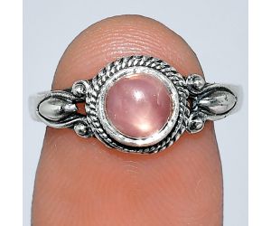 Rose Quartz Ring size-8 SDR242495 R-1345, 6x6 mm