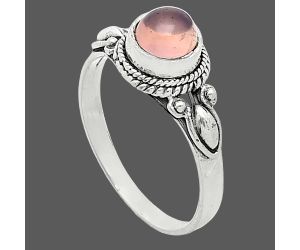 Rose Quartz Ring size-8 SDR242495 R-1345, 6x6 mm