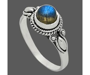 Blue Fire Labradorite Ring size-7.5 SDR242519 R-1345, 6x6 mm